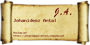 Johanidesz Antal névjegykártya